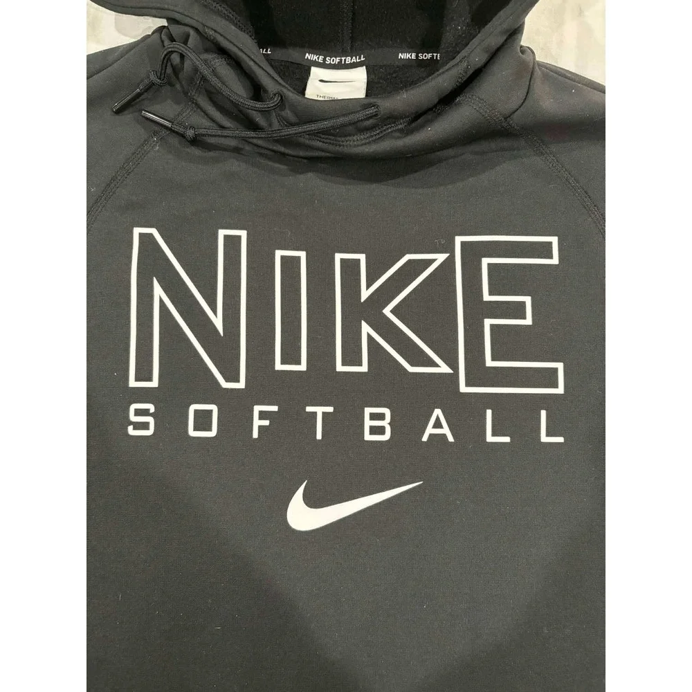 Nike Therma Fit‎ Black Softball Hoodie Hooded Pullover Athletic Men's Size S